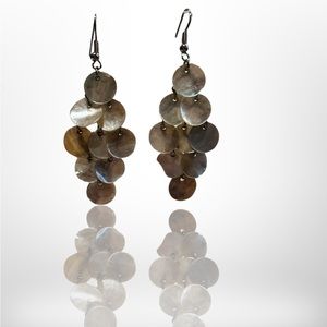 Shell/Mother of Pearl Dangling Earring 3 inches Long